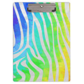 Zebra Monogram Rainbow and White Print Klemmbrett (Vorderseite)
