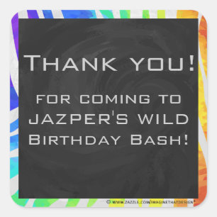 Zebra Monogram Rainbow and White Print Quadratischer Aufkleber