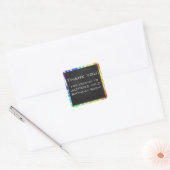Zebra Monogram Rainbow and White Print Quadratischer Aufkleber (Umschlag)