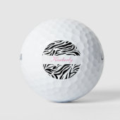 Zebra Monogram Style Golfball (Vorderseite)