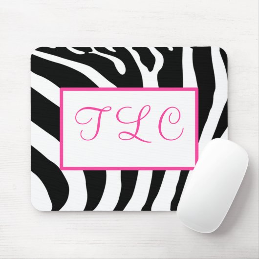 Zebra-Monogramm Mousepad (Mit Mouse)