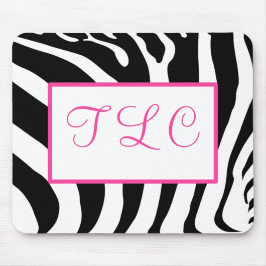 Zebra-Monogramm Mousepad (Vorne)