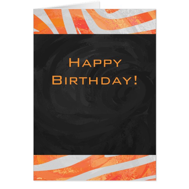 Zebra Monogramm Orange und Weiß (Vorne)