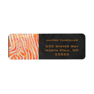Zebra Monogramm Orange und Weiß