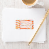 Zebra Monogramm Orange und Weiß Adressaufkleber (Insitu)