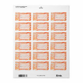 Zebra Monogramm Orange und Weiß Adressaufkleber (Vorne)