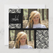 Zebra-Monogramm-Party Einladungen (Rückseite)