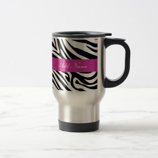 Zebra-Monogramm-Reise-Tassen Reisebecher (Rechts)