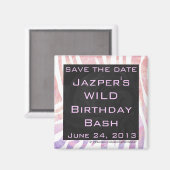 Zebra Monogramm Rosa und Weiß Magnet (Vorderseite/Rückseite)