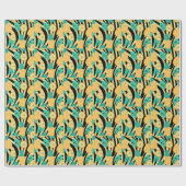 Zebra, Monstera, Ananas: Sommermuster. Geschenkpapier (Flach)