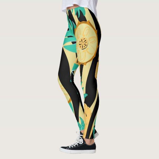 Zebra, Monstera, Ananas: Sommermuster. Leggings (Links)