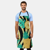 Zebra, Monstera, Ananas: Sommermuster. Schürze (Getragen)