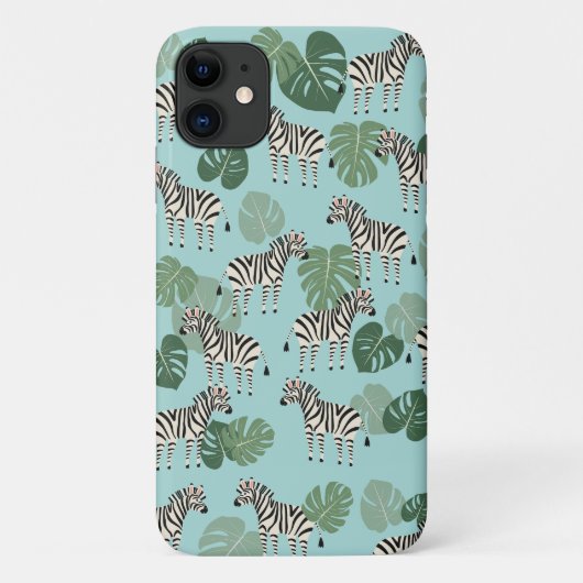 Zebra Monstera Pattern Case-Mate iPhone Hülle (Rückseite)