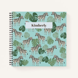 Zebra Monstera Pattern Notizblock
