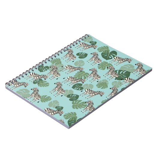 Zebra Monstera Pattern Notizblock (Linke Seite)