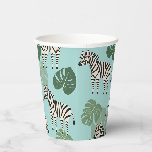 Zebra Monstera Pattern Pappbecher (Rechts)
