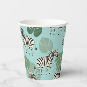 Zebra Monstera Pattern Pappbecher (Vorderseite)