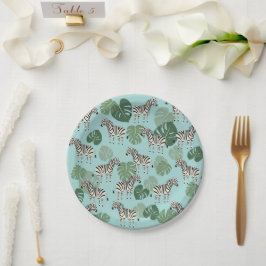 Zebra Monstera Pattern Pappteller