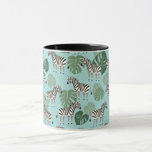 Zebra Monstera Pattern Tasse (Zentrum)