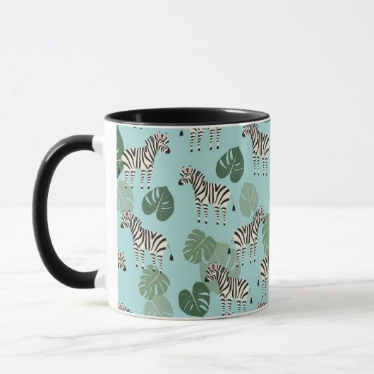 Zebra Monstera Pattern Tasse (Links)