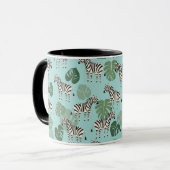 Zebra Monstera Pattern Tasse (Vorderseite Links)