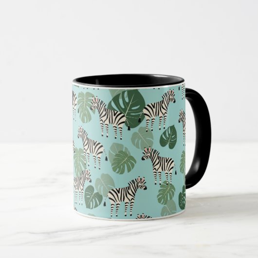 Zebra Monstera Pattern Tasse (VorderseiteRechts)