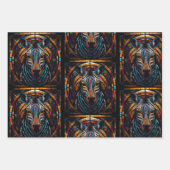 Zebra Mosaic Glasverpackungspapierblätter Geschenkpapier Set (Vorderseite 3)