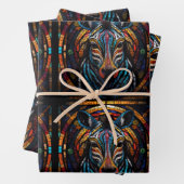 Zebra Mosaic Glasverpackungspapierblätter Geschenkpapier Set (Beispiel)