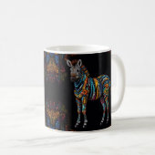 Zebra Mosaic-Hartglas Kaffeetasse (VorderseiteRechts)