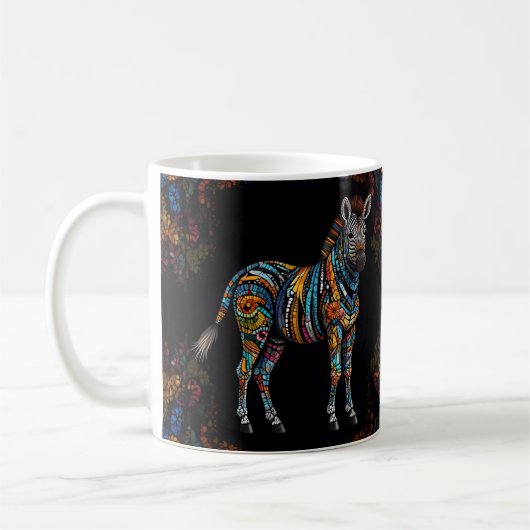 Zebra Mosaic-Hartglas Kaffeetasse (Links)
