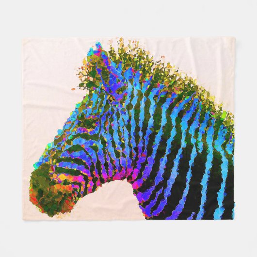 Zebra Mosaik Art. 1 Fleecedecke (Vorderseite (Horizontal))