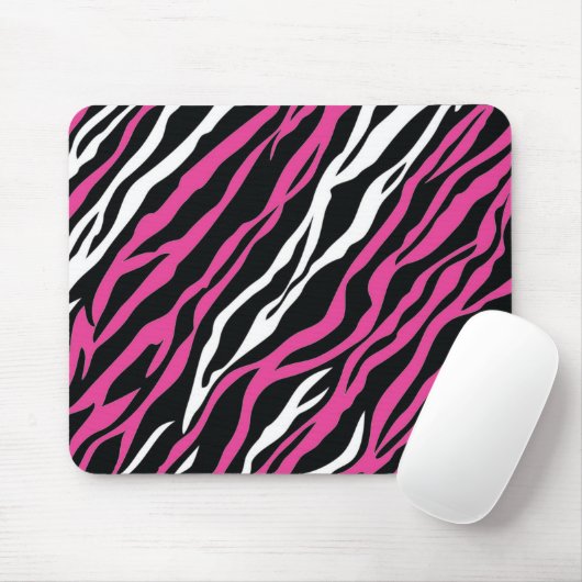 Zebra Mousepad - Rosa und Weiß (Mit Mouse)
