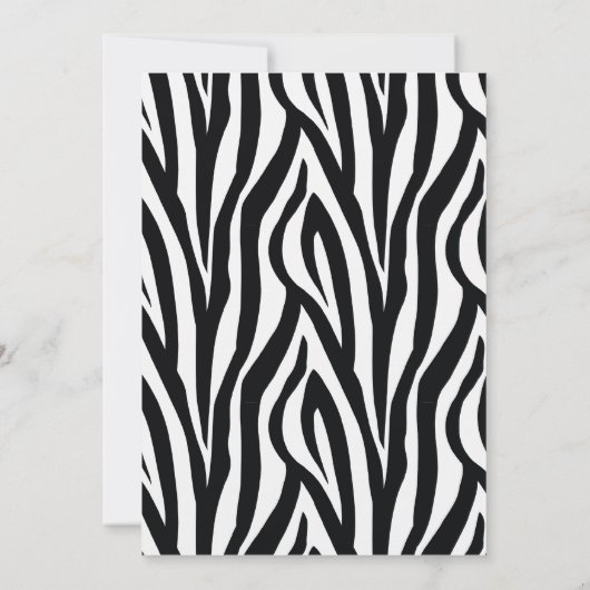 Zebra-Mustache-Party Einladung (Rückseite)