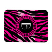 Zebra-Muster bei Tieren und Monogramm Magnet (Horizontal)