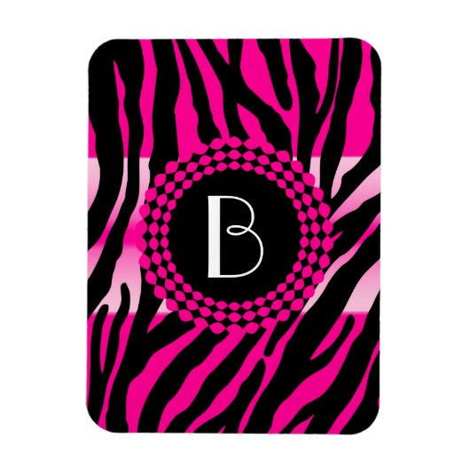 Zebra-Muster bei Tieren und Monogramm Magnet (Vertikal)