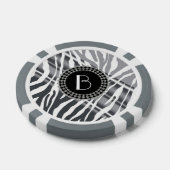 Zebra-Muster bei Tieren und Monogramm Pokerchips (Einzeln)