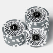 Zebra-Muster bei Tieren und Monogramm Pokerchips (Stapel)