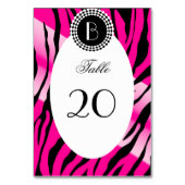 Zebra-Muster bei Tieren und Monogramm Tischnummer (Rückseite)