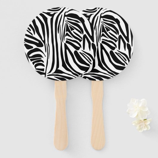 Zebra-Muster Fächer (Vorne und Hinten)