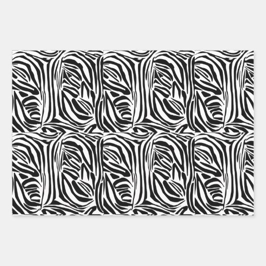 Zebra-Muster Geschenkpapier Set (Vorderseite 2)