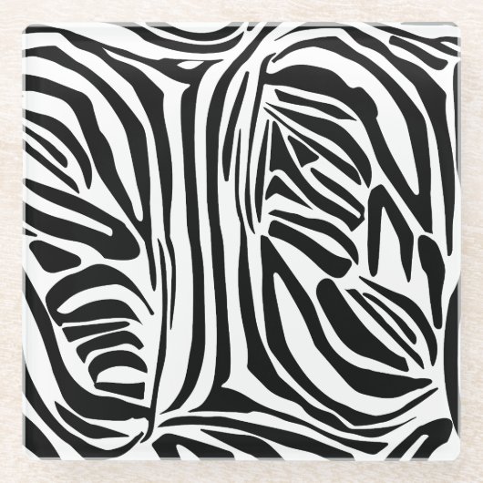 Zebra-Muster Glasuntersetzer (Vorderseite)