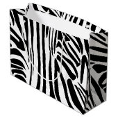 Zebra-Muster Große Geschenktüte (Rückseite Schrägansicht)