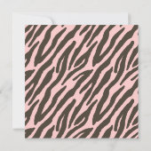 Zebra-Muster in Braun und Rosa Einladung (Rückseite)