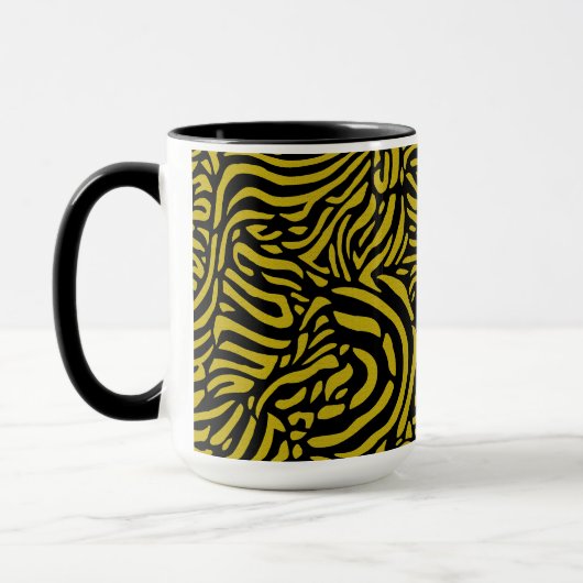 Zebra-Muster in Schwarz und Gelb Tasse (Links)