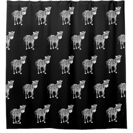 Zebra-Muster in Schwarz und Weiß Duschvorhang (Vorderseite)