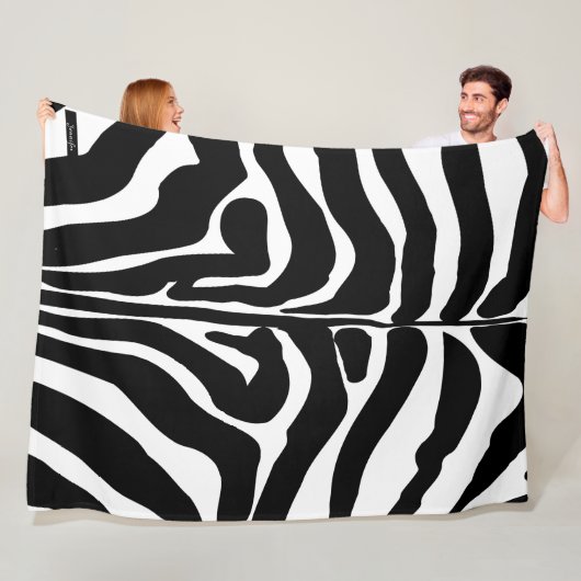 Zebra-Muster in Schwarz und Weiß Fleecedecke (Beispiel)