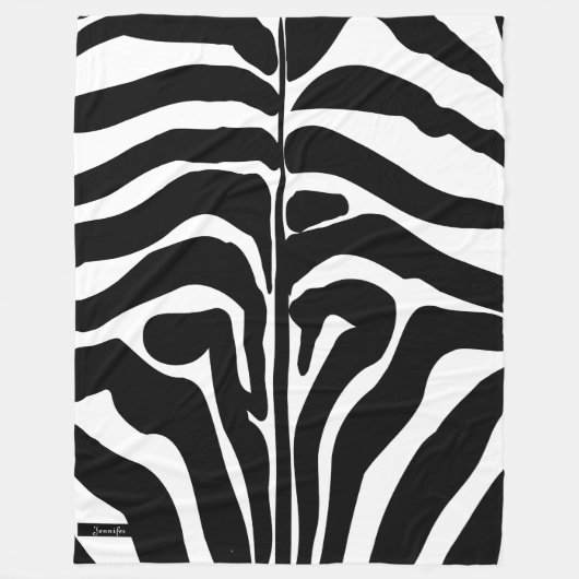 Zebra-Muster in Schwarz und Weiß Fleecedecke (Vorderseite)