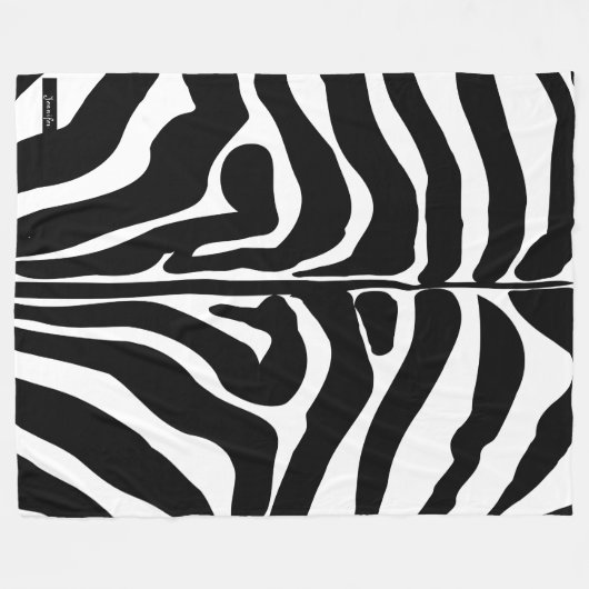 Zebra-Muster in Schwarz und Weiß Fleecedecke (Vorderseite (Horizontal))
