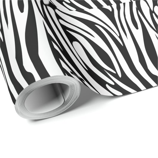 Zebra-Muster in Schwarz und Weiß Geschenkpapier (Rolleneckpunkt)