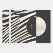Zebra-Muster in Schwarz und Weiß Geschenkpapier Set (Vorderseite 3)